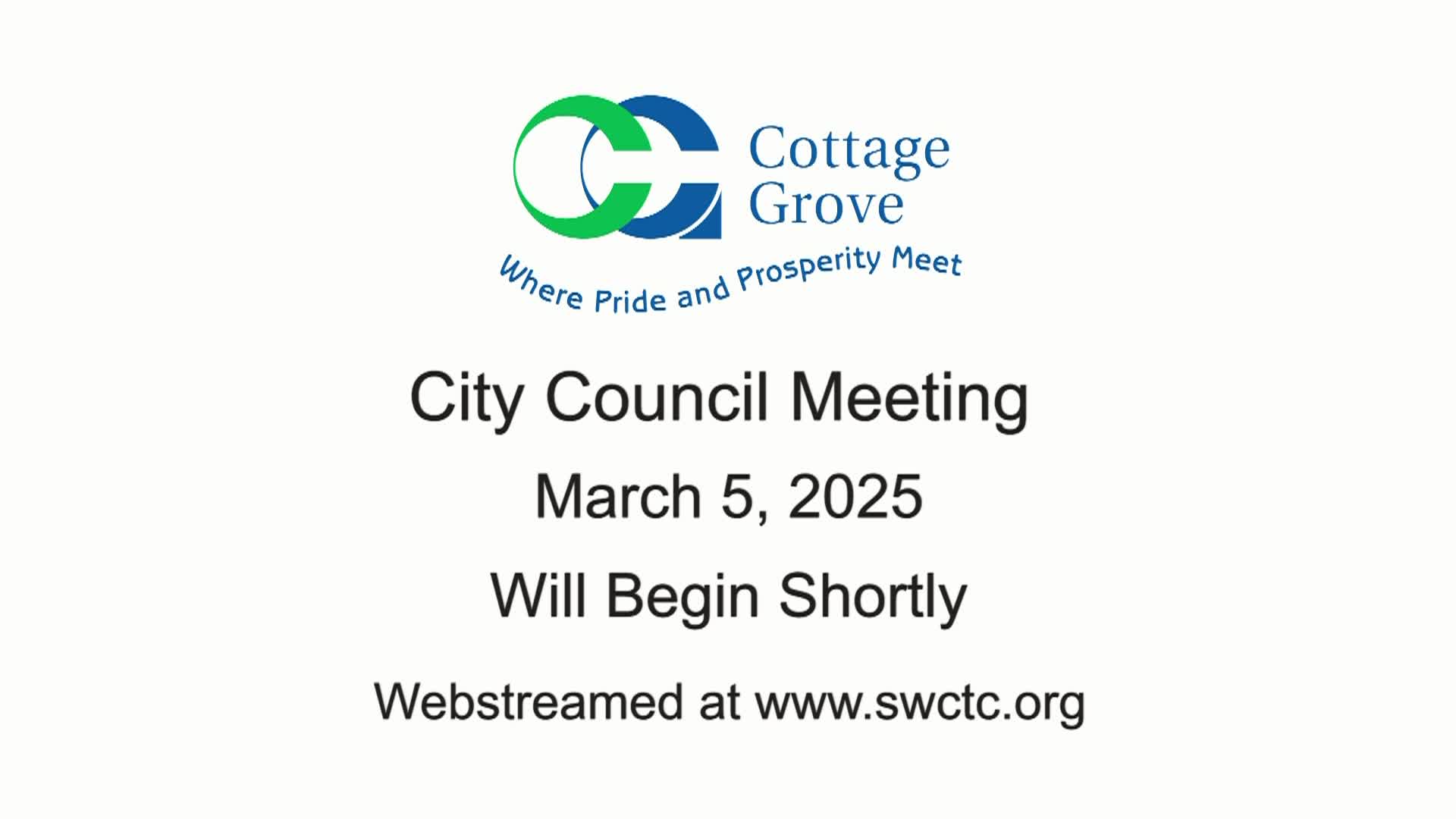 Cottage Grove City Council Meeting