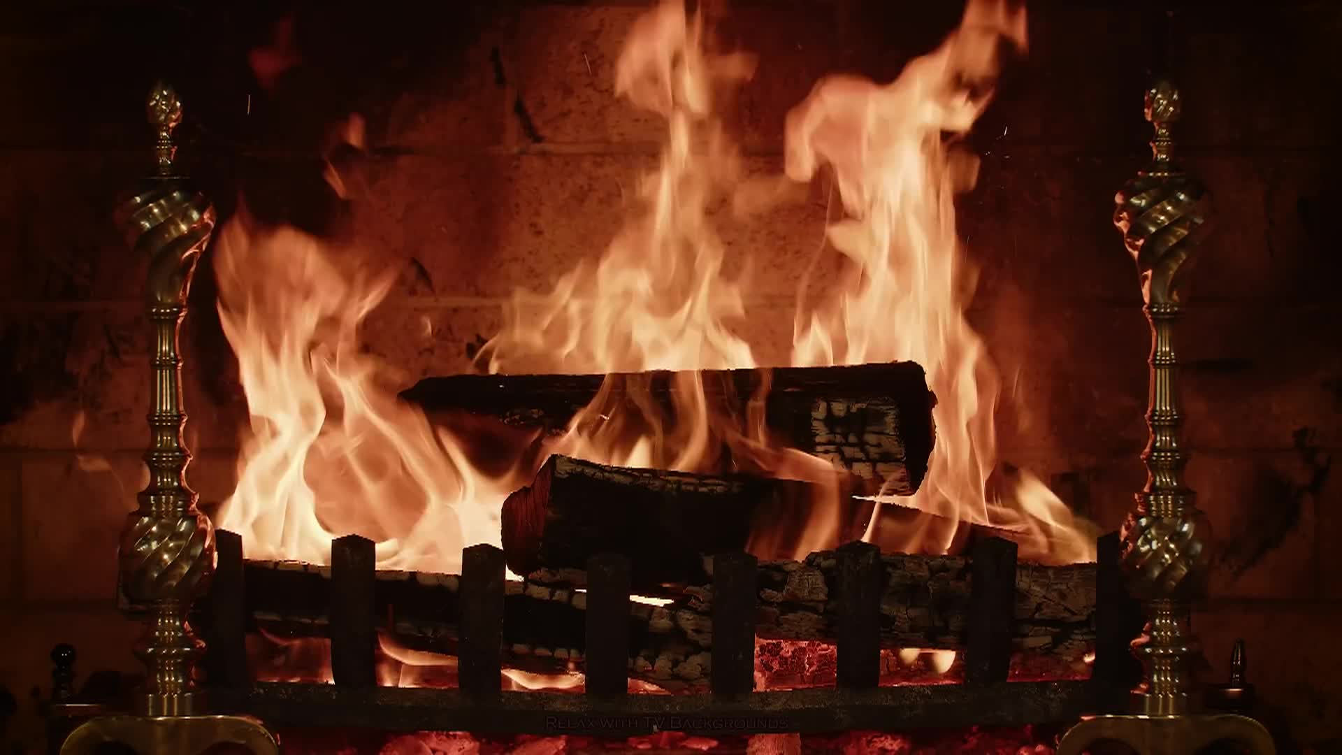 Thumbnail image for Relaxing Crackling Fireplace 4K ~ Holiday Yule Log Christmas